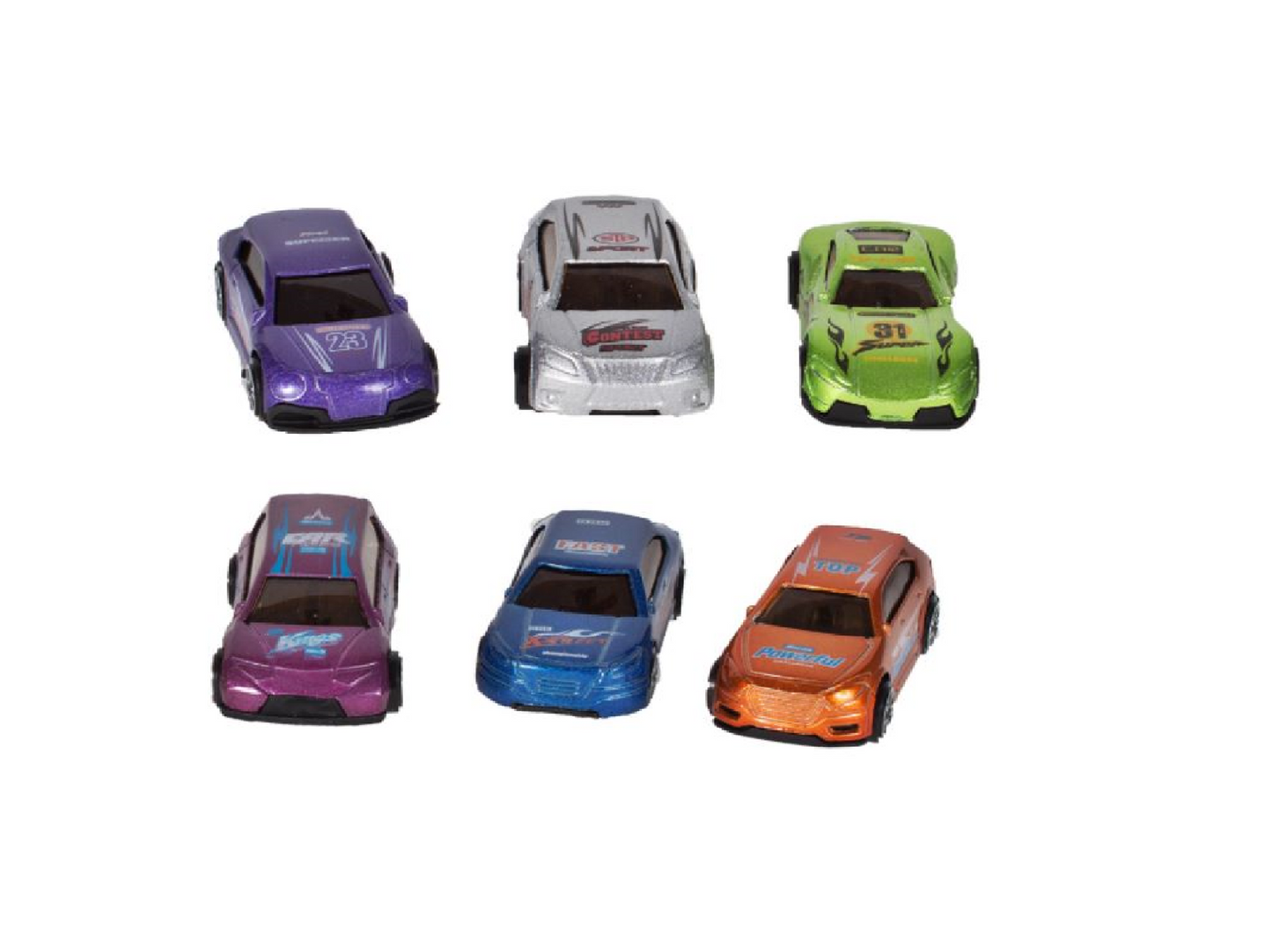 Set de masinute, transport car, cutie in forma de camion, 6 masinute incluse, MalPlay 106584
