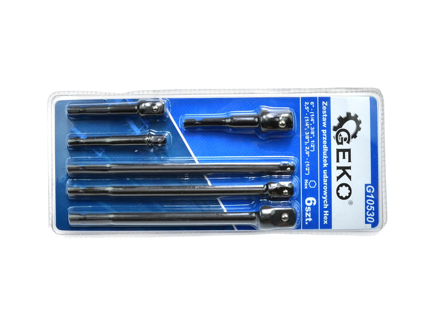 Set 6 extensii HEX 1/4"-1/2" Geko G10530