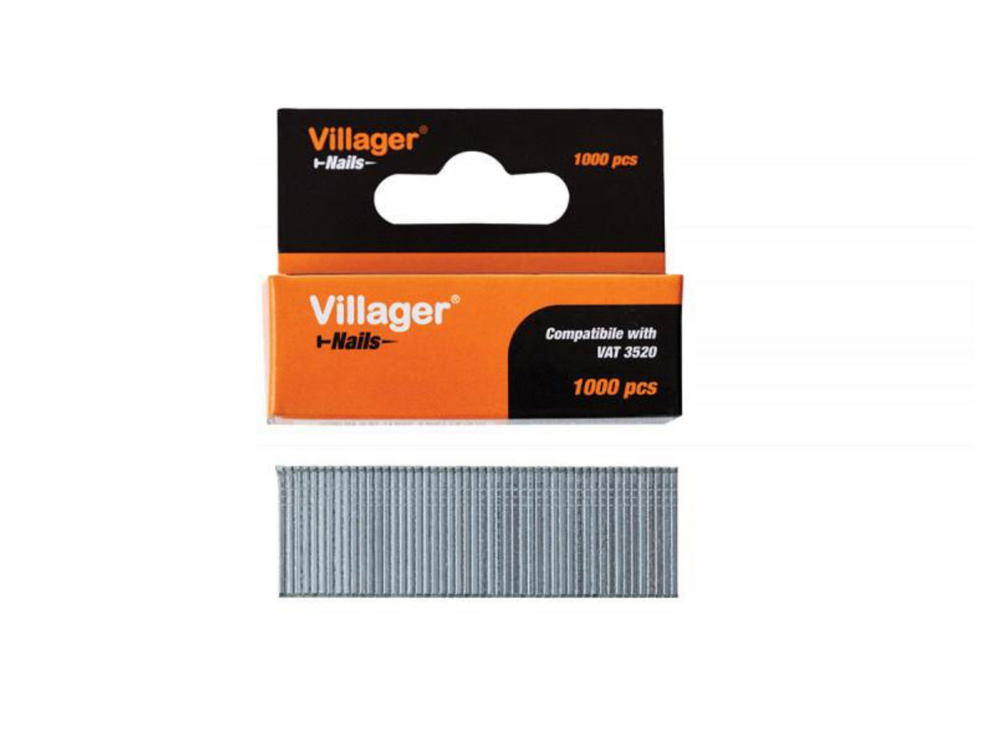 Set 1000 cuie pentru capsator pneumatic 25 mm, Villager VL060652