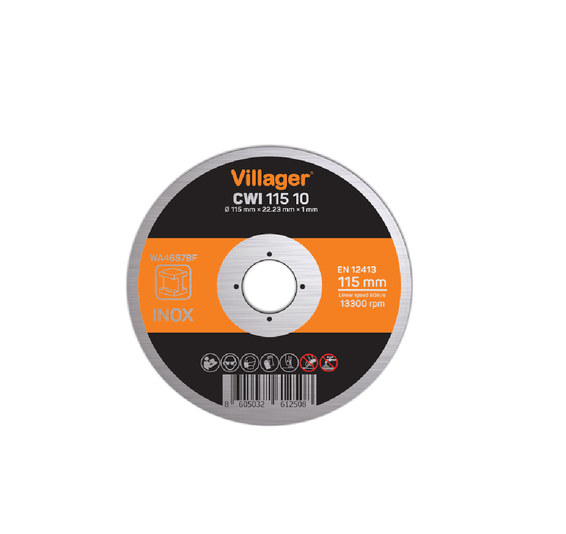 Disc taiere inox CWI11510 115 x 1.0 mm, Villager VL059028