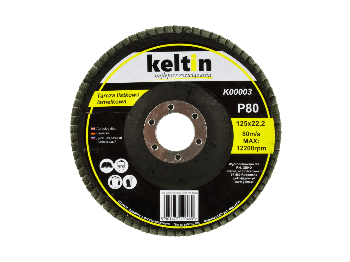 Disc lamelar 125mm, P80, Keltin K00003