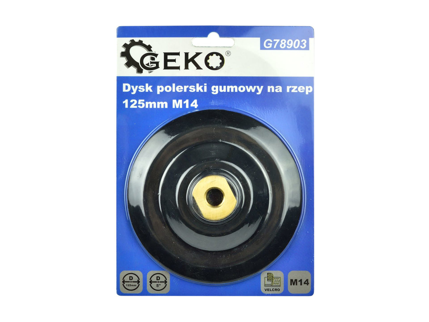 Disc pentru lustruit Velcro, 125 mm, M14, Geko G78903