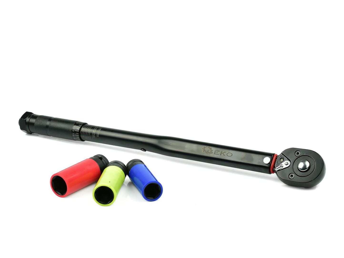 Set cheie dinamometrica 1/2" 28-210Nm cu prize din aluminiu, Geko G10068