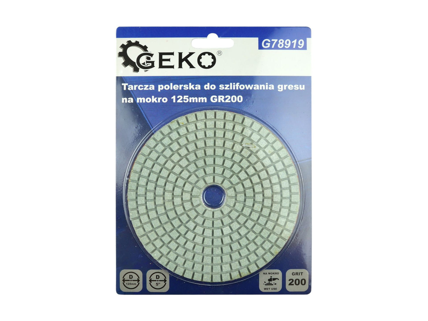 Disc diamantat pentru slefuirea umeda a gresiei, 125 mm, granulatie 200, Geko G78919