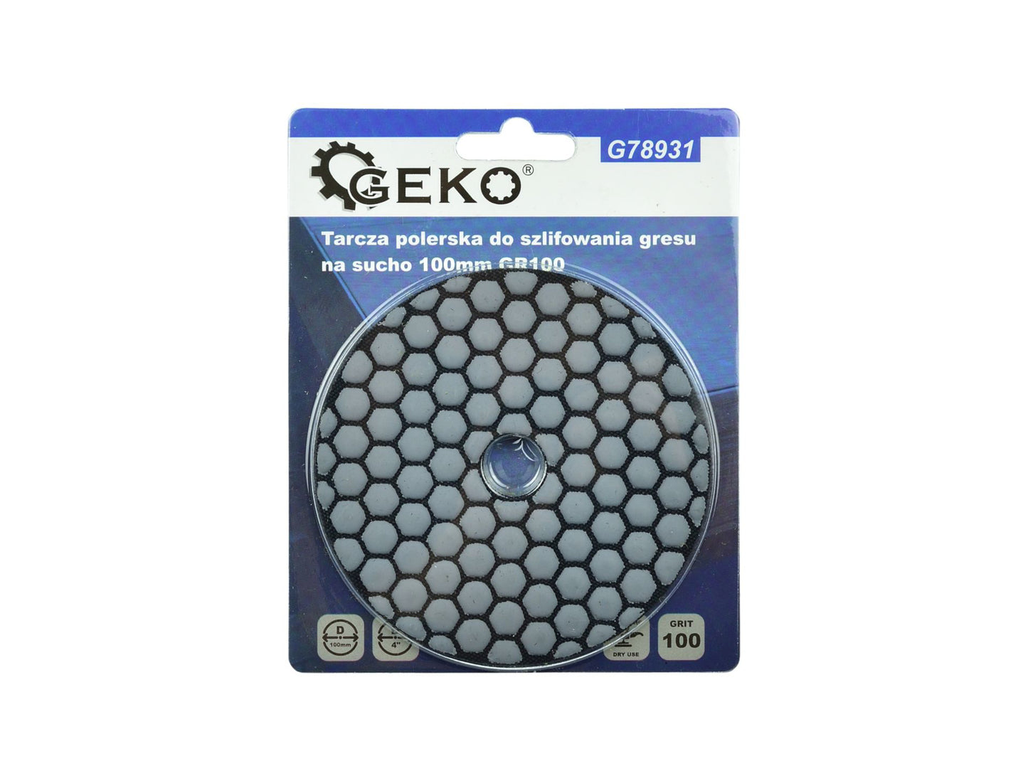 Disc pentru slefuirea uscata a gresiei, 100 mm, granulatie 100, Geko G78931