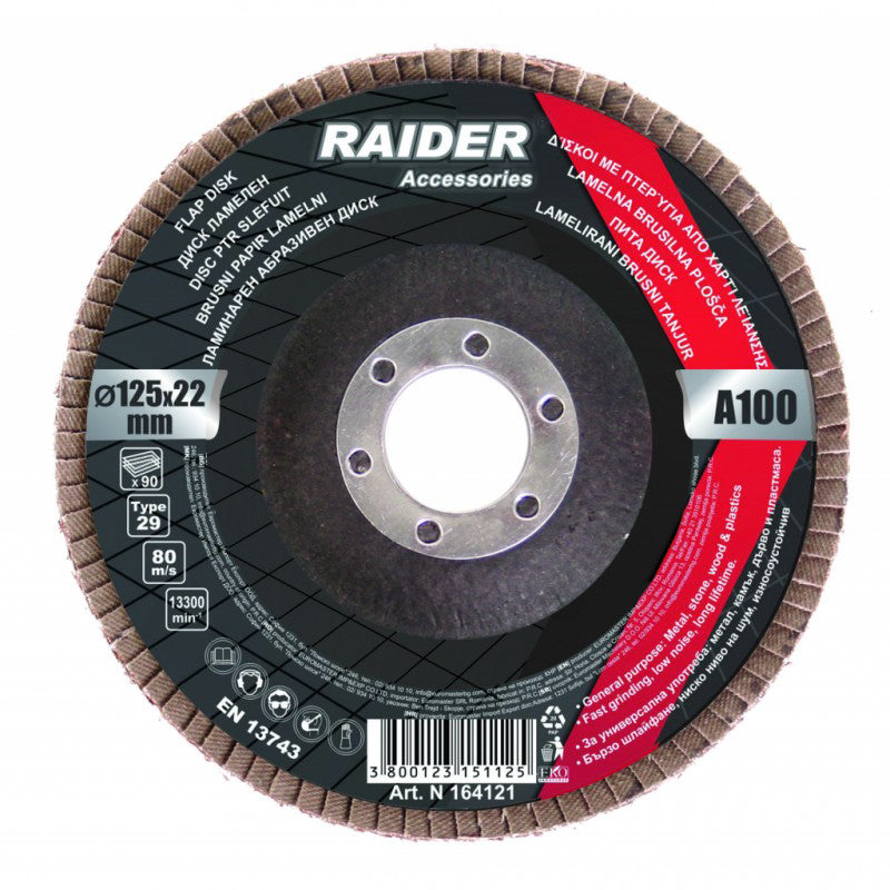Disc pentru slefuit, 125 mm, A-150, Raider 164123