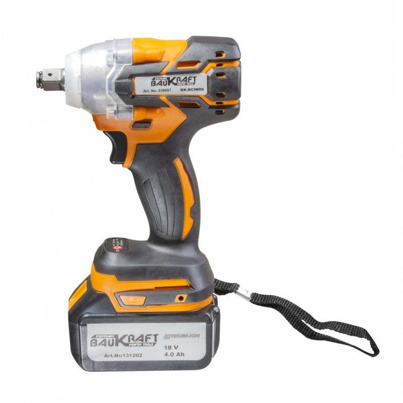 Masina de insurubat cu impact pe acumulator BK-BCIW08, 320Nm 1/2 18V 4Ah, Baukraft 030607