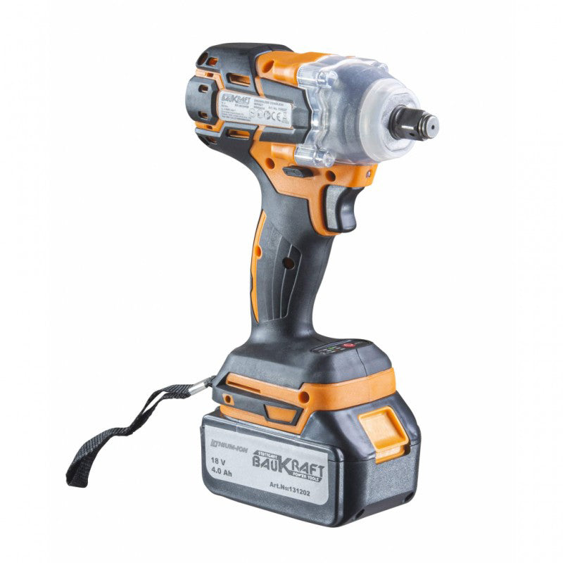 Masina de insurubat cu impact pe acumulator BK-BCIW08, 320Nm 1/2 18V 4Ah, Baukraft 030607