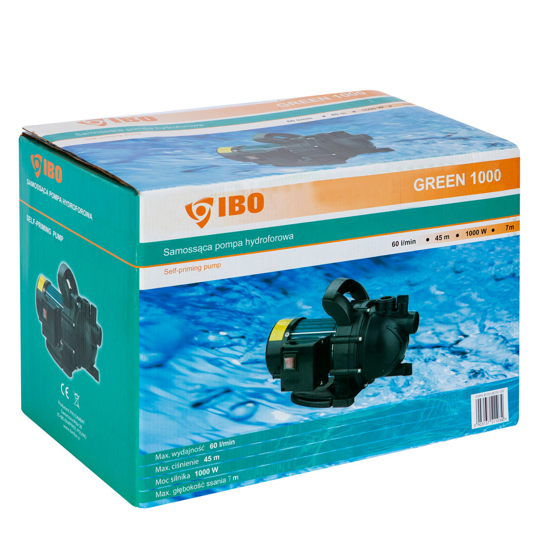 Pompa autoamorsanta Garden 1000 Green, 1000W, 60l/min, Ibo Dambat IB010015