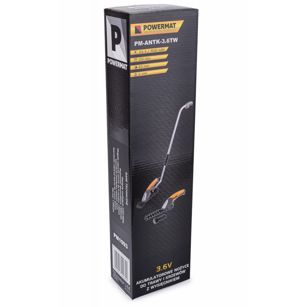 Foarfeca electrica cu acumulator pentru iarba si gard viu PM-ANTK-3.6TW, Powermat PM1093
