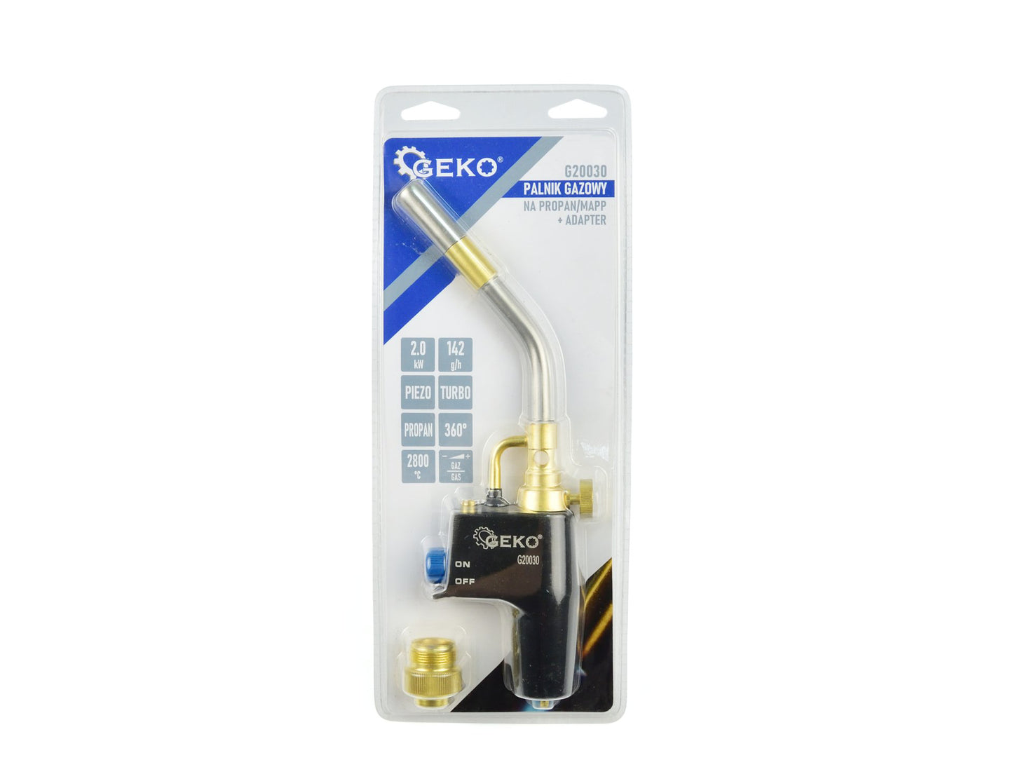 Arzator pe gaz propan MAPP cu adaptor, Geko G20030