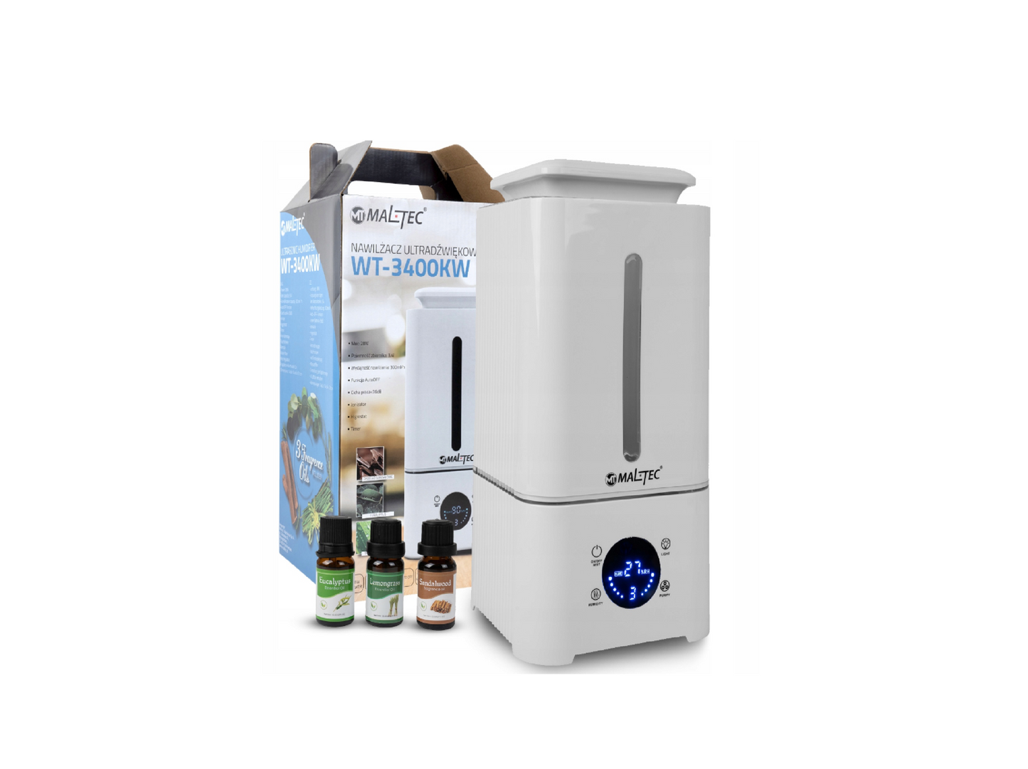 Umidificator cu ultrasunete WT-3400KW, 3 uleiuri esentiale incluse, MalTec 109587