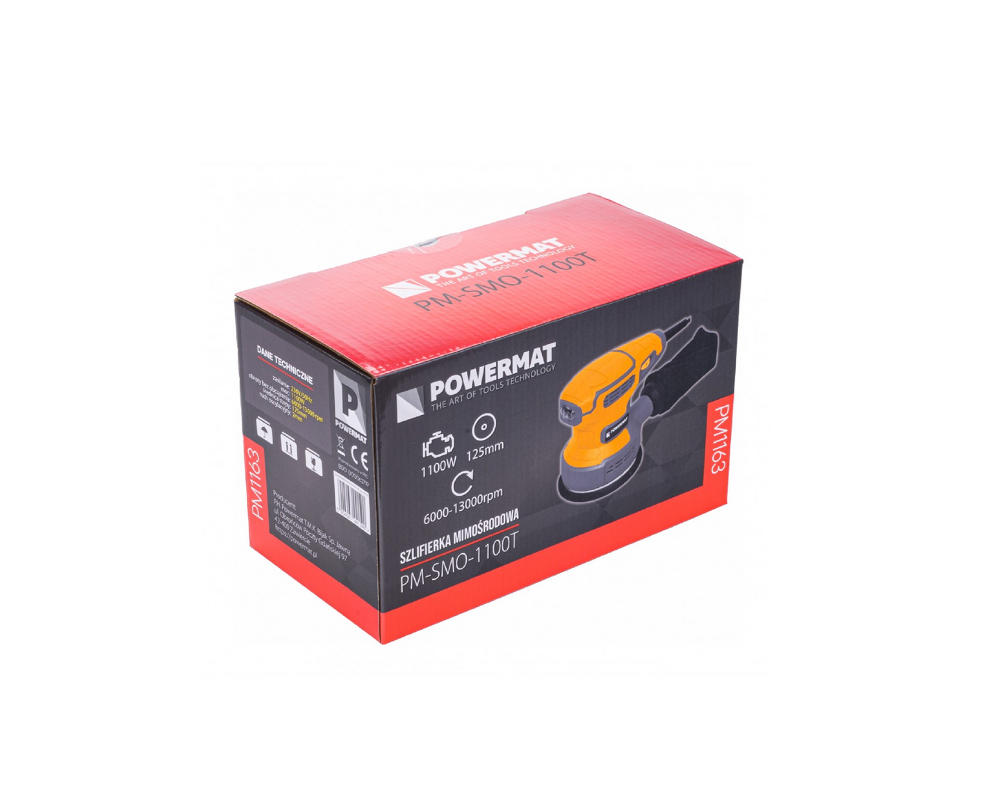 Set slefuitor orbital PM-SMO-1100T, 1100 W, 125 mm, disc abraziv P80, Powermat PM1163