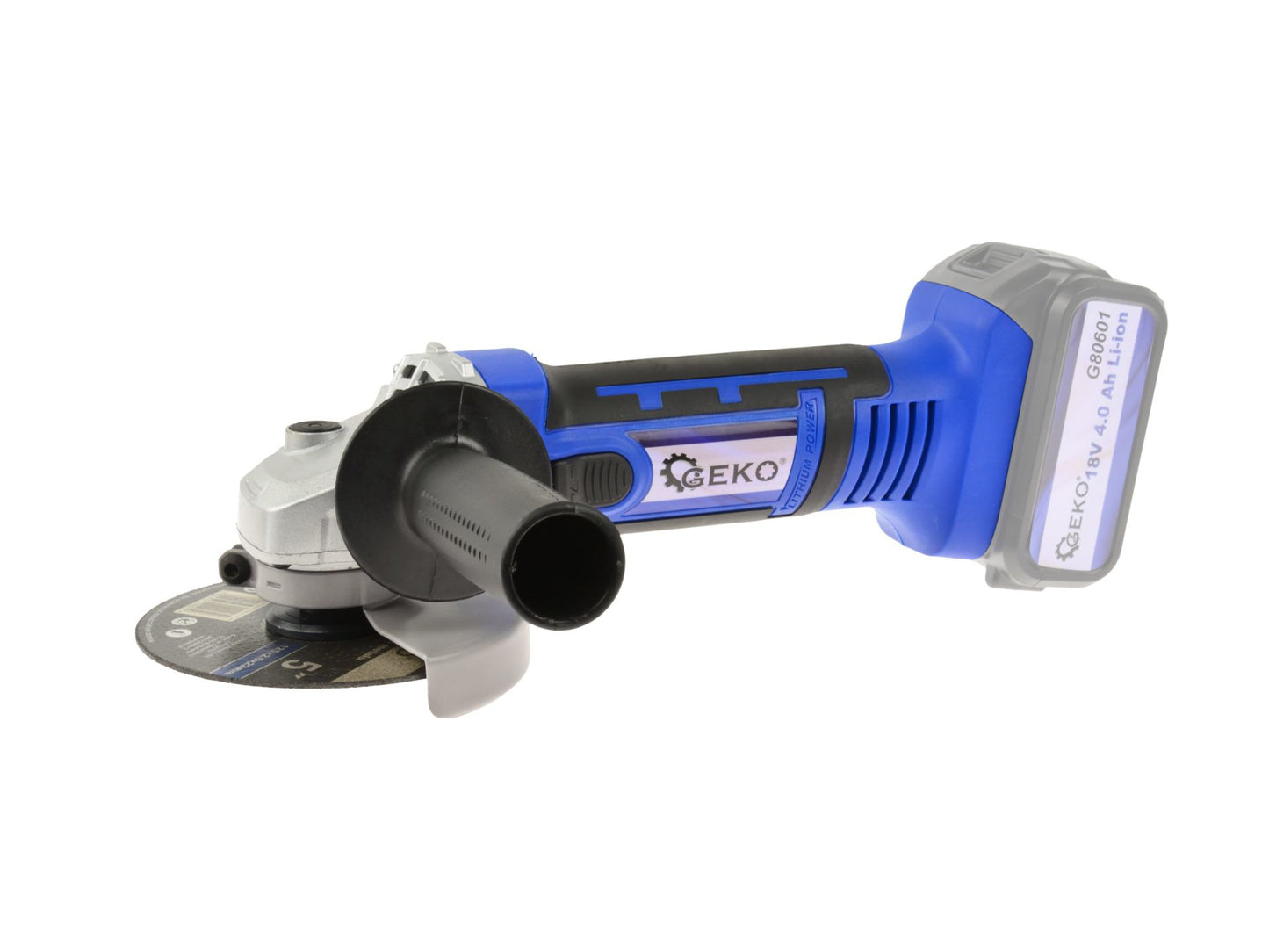 Set polizor unghiular, 115 mm, acumulator 2Ah, incarcator 18 V, Geko G80618-2