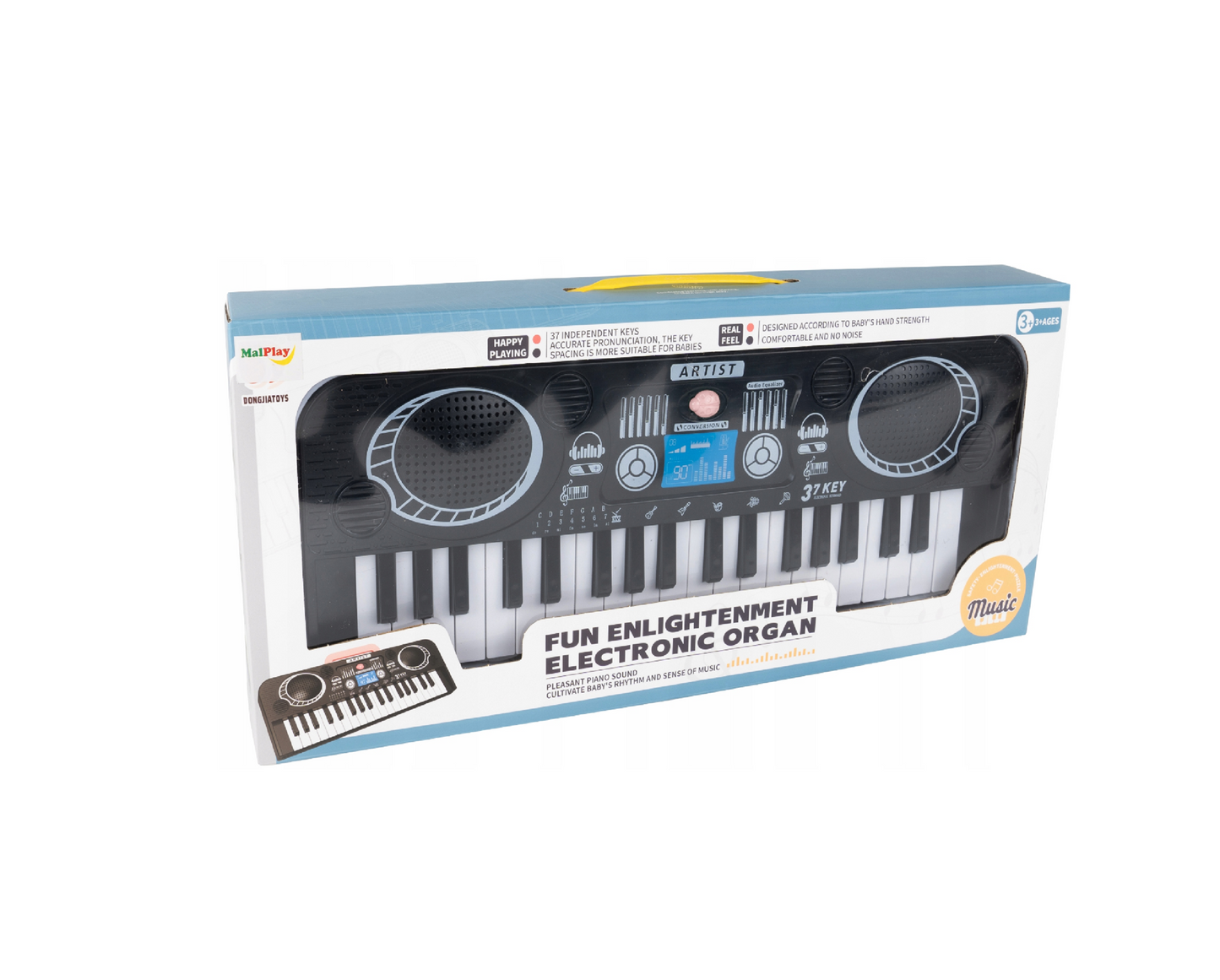 Orga electronica cu maner, 37 clape, negru, MalPlay 109869