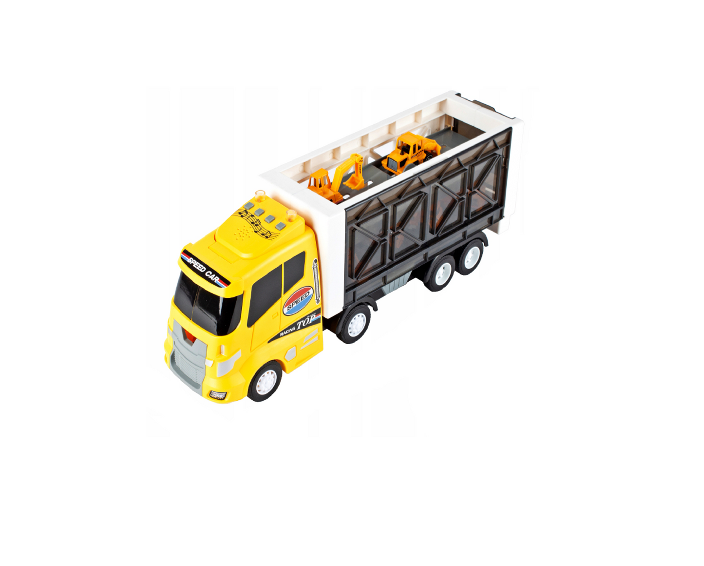 Set camion cu remorca, 6 vehicule, MalPlay 108433