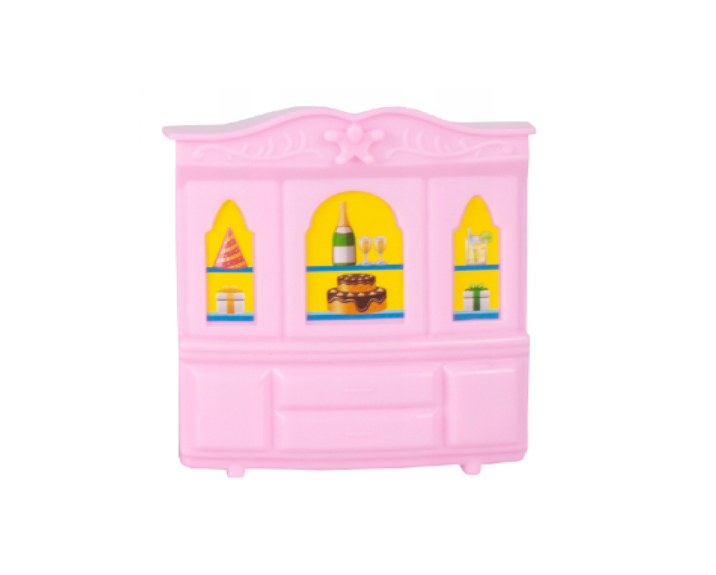 Set casuta de papusi cu accesorii, 59.5 x 42 x 22 cm, masina, mobilier, figurine, 122 piese, MalPlay 108443