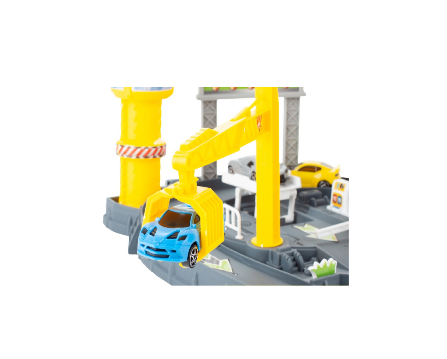 Set pista de curse cu 4 masinute, 45 x 30 x 23 cm, MalPlay 108445