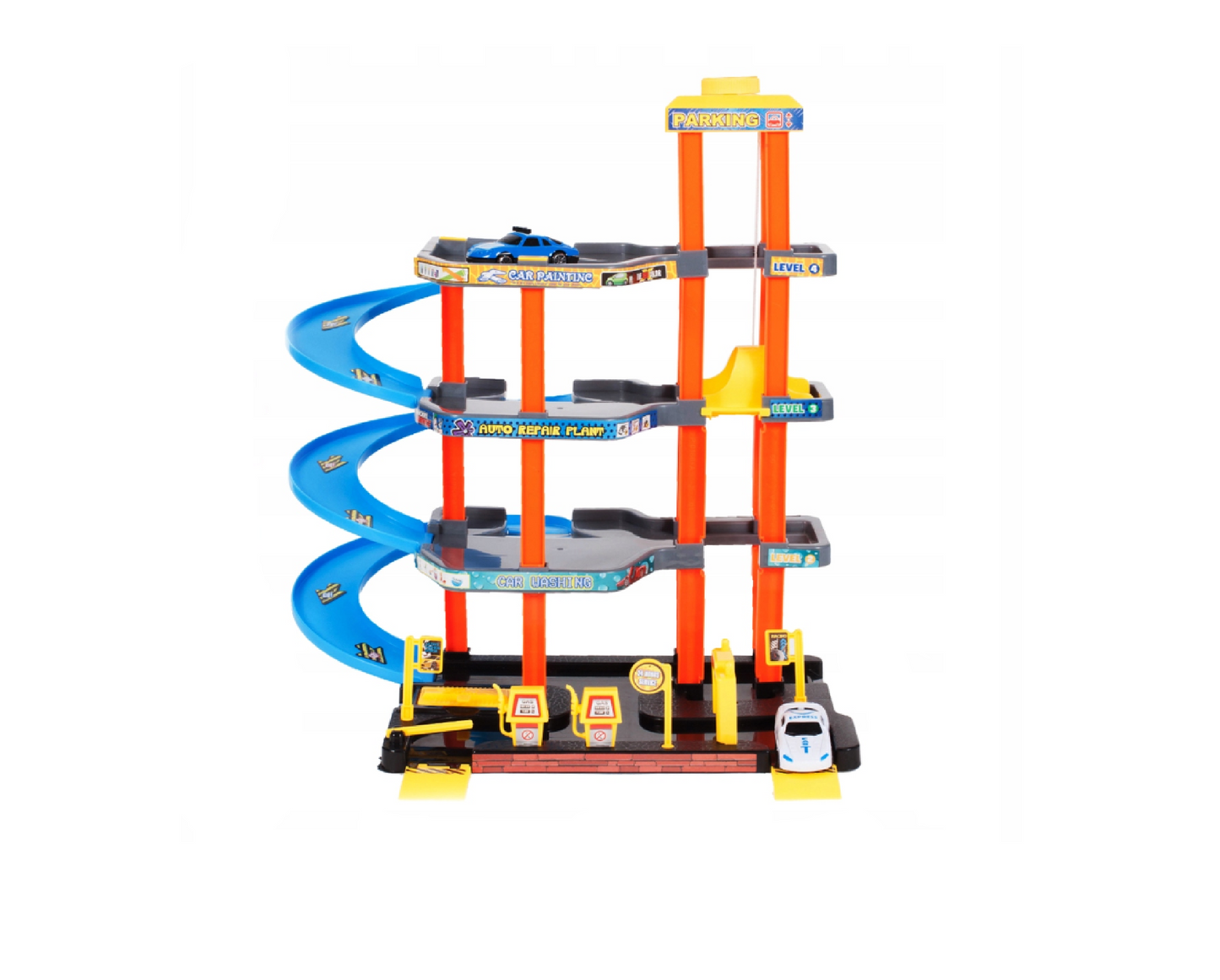 Set parcare multietajata cu 2 masinute, MalPlay 105907