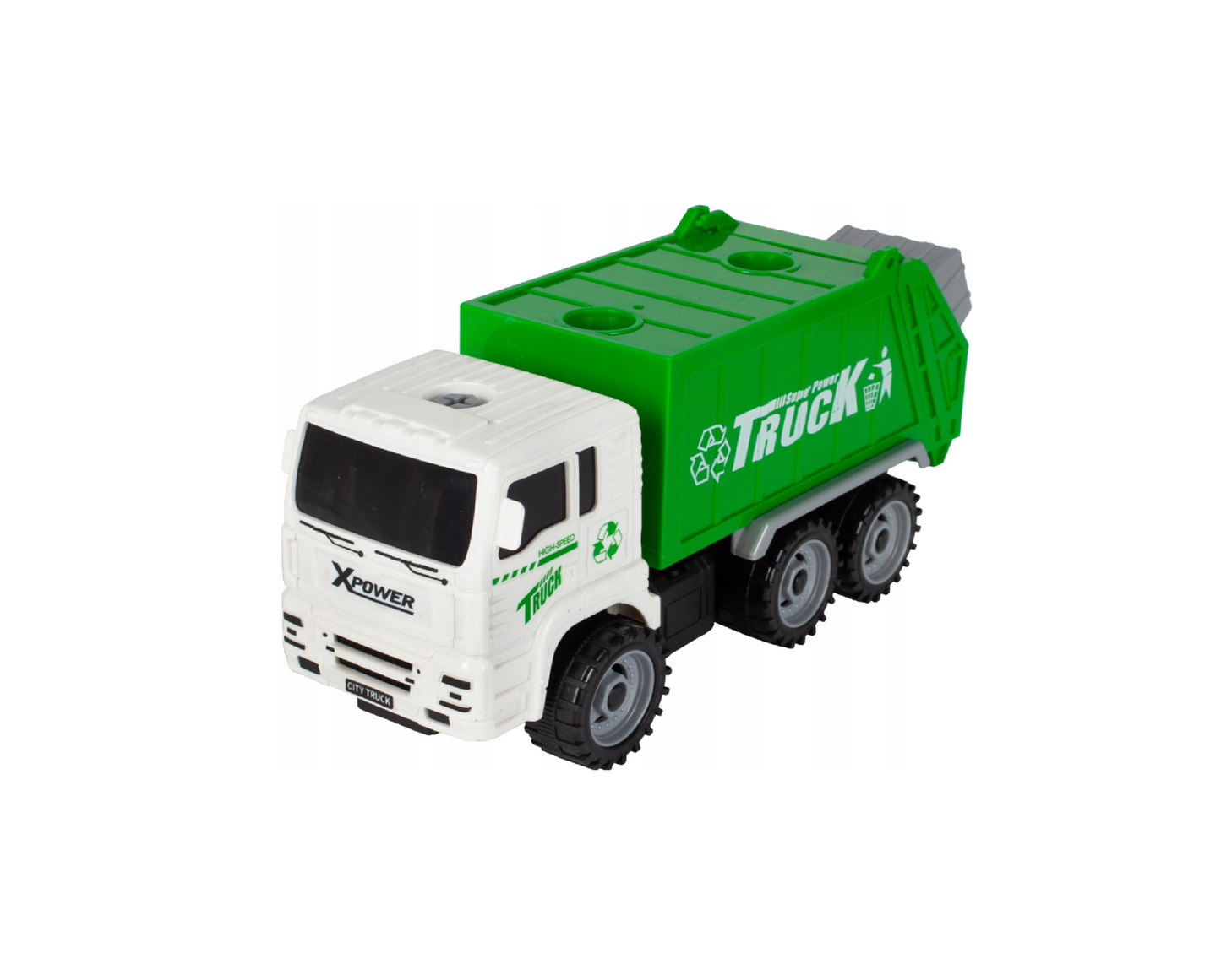 Set masina de gunoi cu containere sortare, 8 elemente, MalPlay 108622