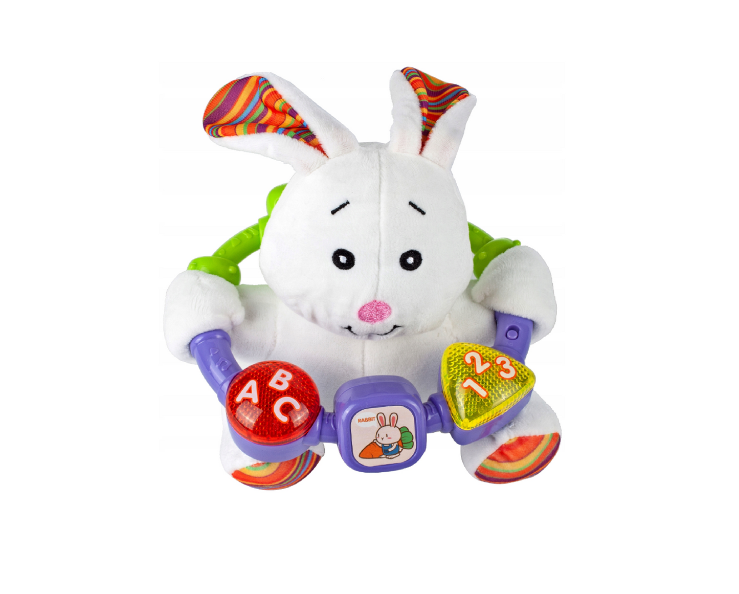 Iepuras interactiv cu sunete si lumini, 26 cm, MalPlay 108670