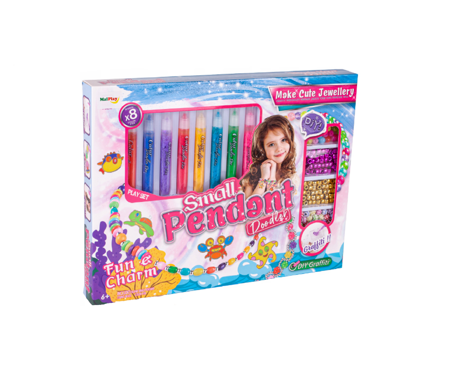 Set confectionare coliere si bratari, 210 elemente, MalPlay 109433