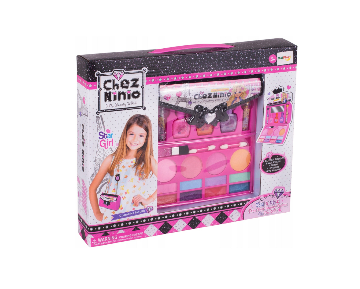 Set make up tip gentuta, 9 elemente, MalPlay 108903