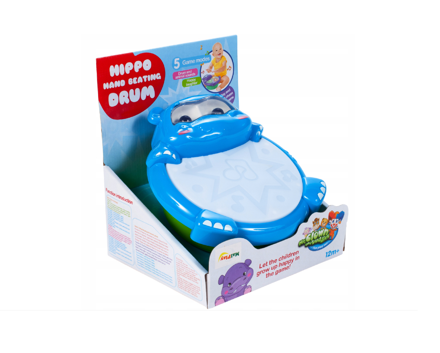 Toba interactiva bebelusi tip hipopotam, 17 x 19 x 10 cm, MalPlay 108136