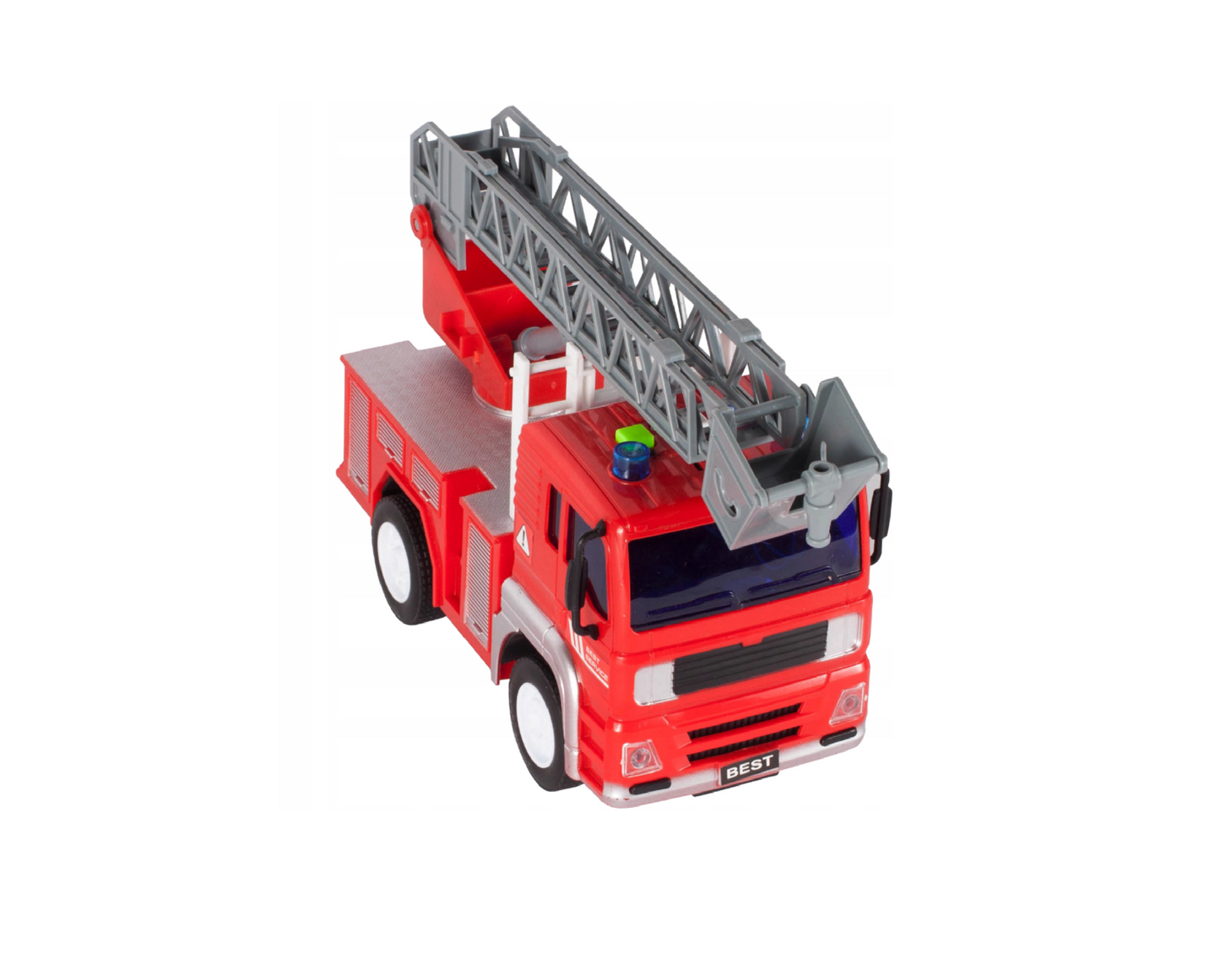 Masina de pompieri cu sunete, scara pliabila, 18 x 10 x 8 cm, MalPlay 107572