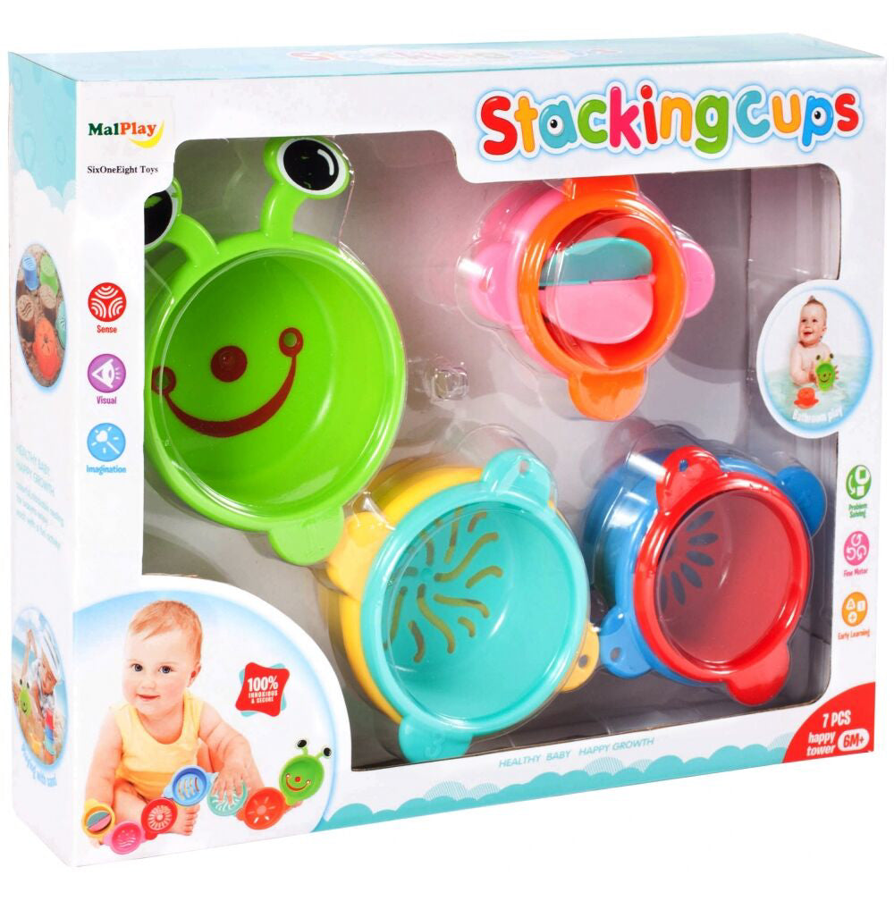 Set jucarii de baie cupe, 7 elemente, MalPlay 107903