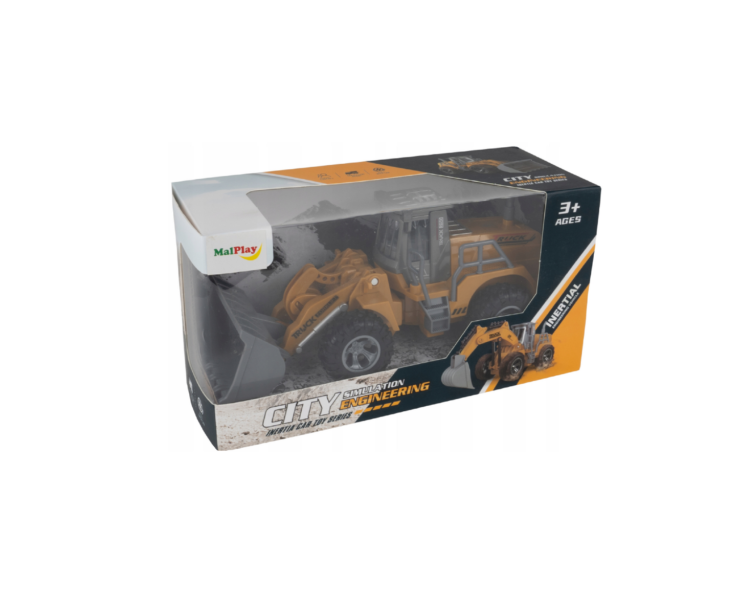 Excavator, 22.5 x 9 x 9.5 cm, 1:48, galben, MalPlay 109739