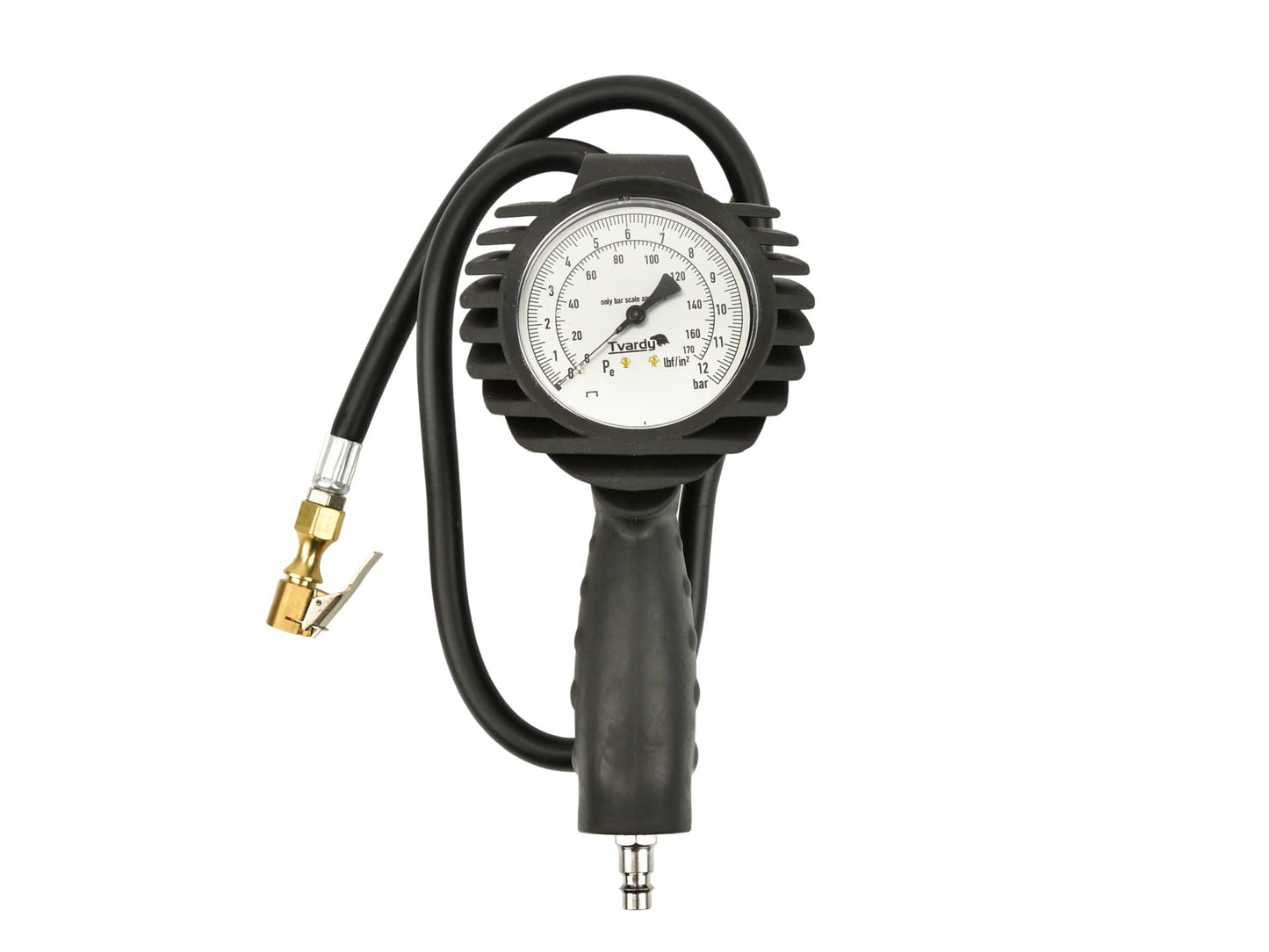 Pistol de umflat cu manometru, 0-12 bar, Tvardy T00240