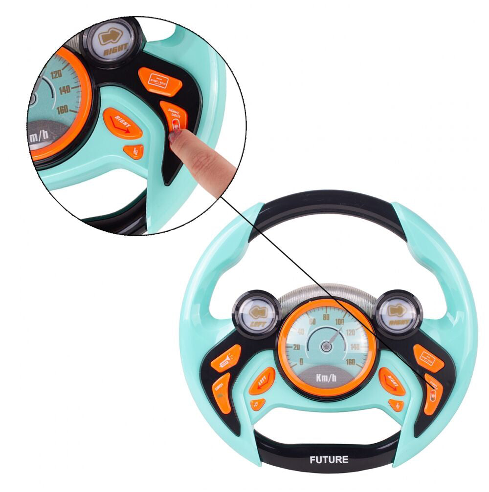 Volan interactiv muzical cu sunete si lumini, 25 x 3.5 x 24 cm, MalPlay 109124