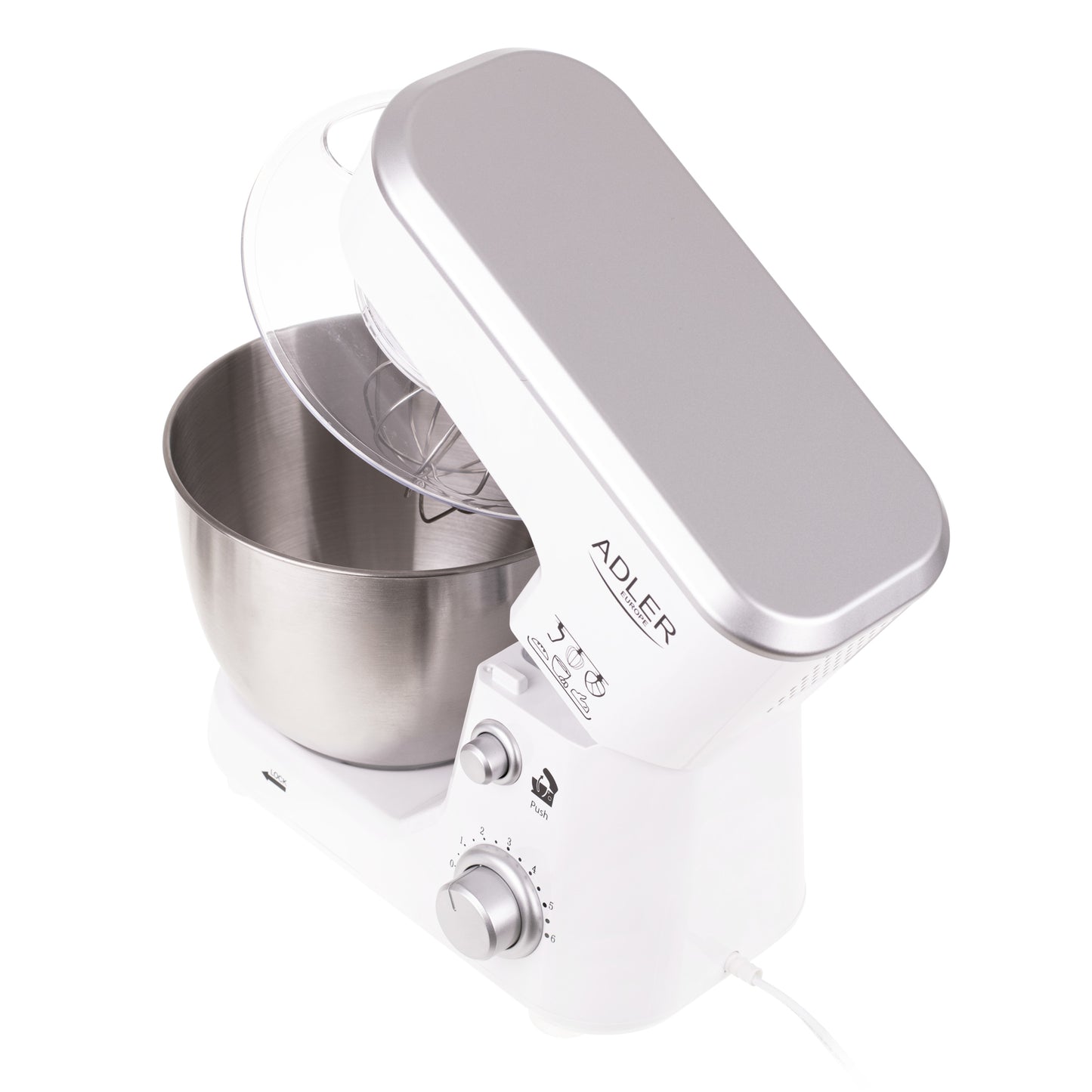 Mixer planetar, 1000 W, 6 viteze, capacitate bol 4 l, Adler AD4216