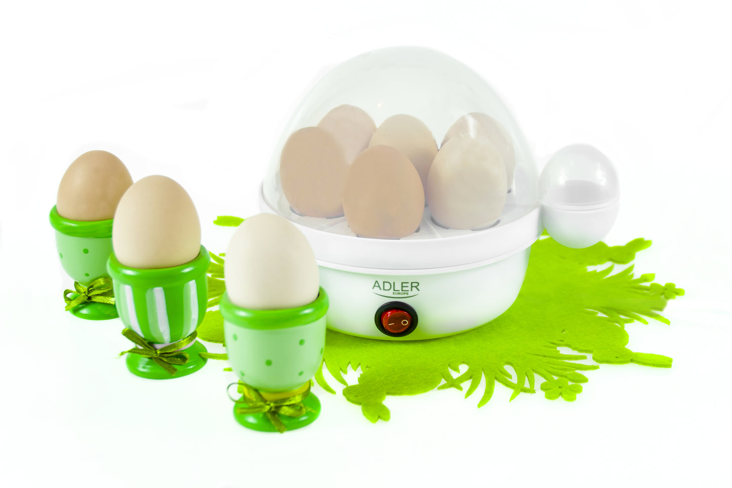 Fierbator de oua, 450 W, 7 compartimente, alb, Adler AD4459