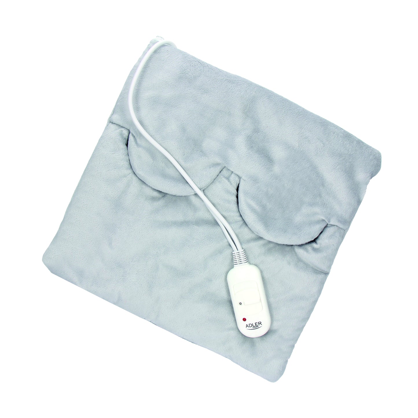 Perna cu incalzire electrica micro-fibra, 80 W, 38 x 38 cm, 2 setari temperatura, husa din plus gri, Adler AD7403