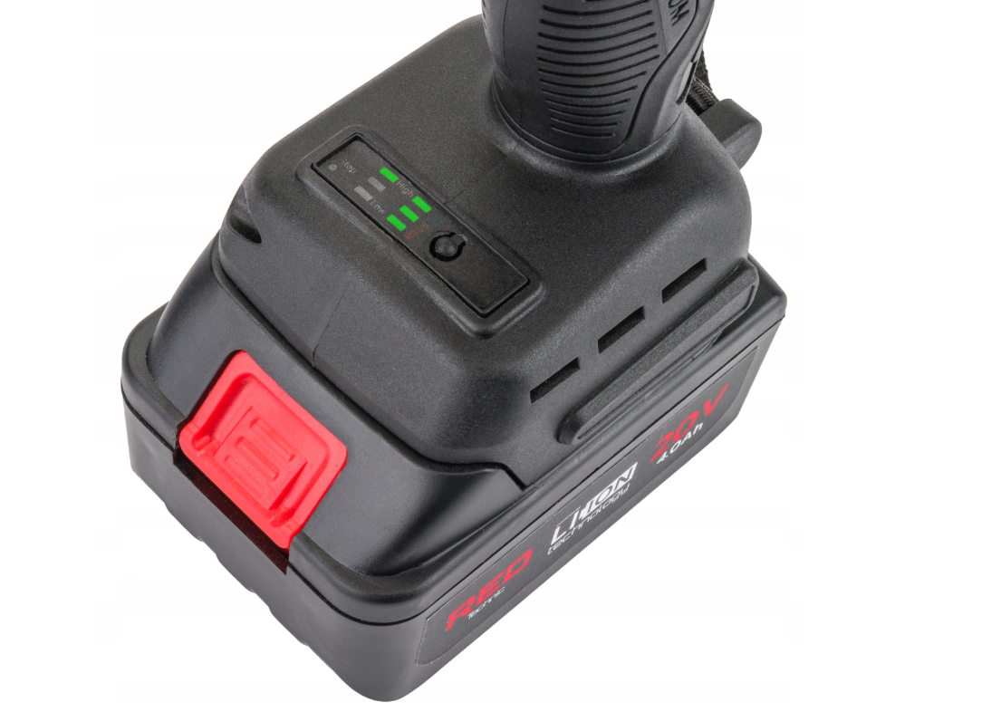 Cheie electrica de impact cu acumulator, 20 V, 4 Ah, 380 Nm, Red Technic RTAKU0026