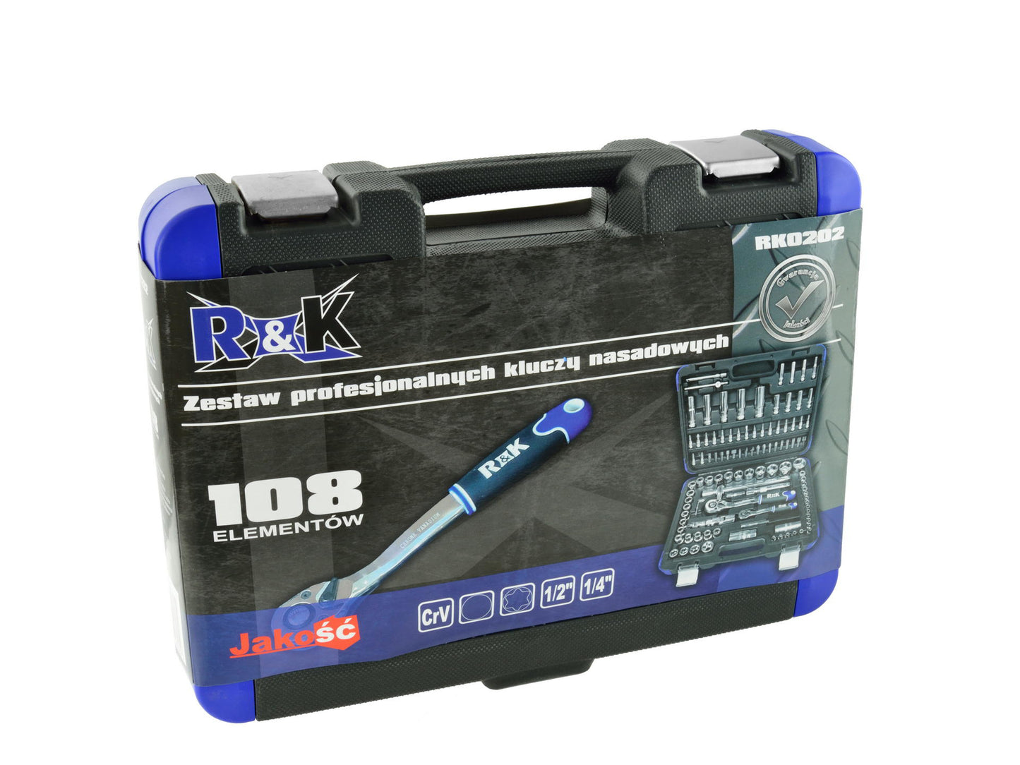 Set chei tubulare profesionale, 108 elemente, 1/4" - 1/2", R&K RK0202