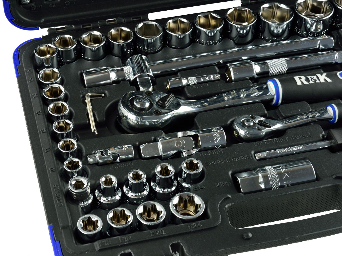 Set chei tubulare profesionale, 108 elemente, 1/4" - 1/2", R&K RK0202