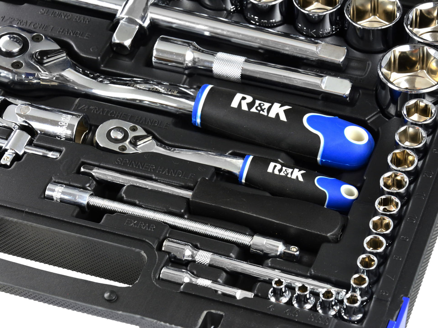 Set chei tubulare profesionale, 94 elemente, 1/4"- 1/2", R&K RK00201