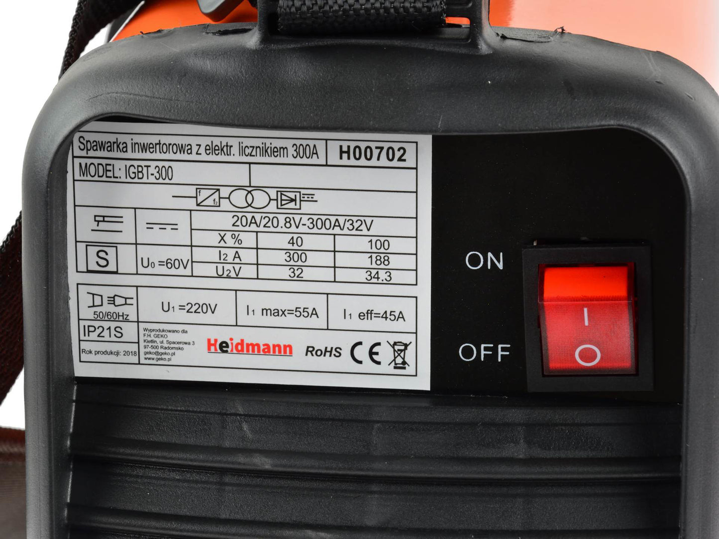Aparat de sudura tip invertor, 330 A, Heidmann H00702