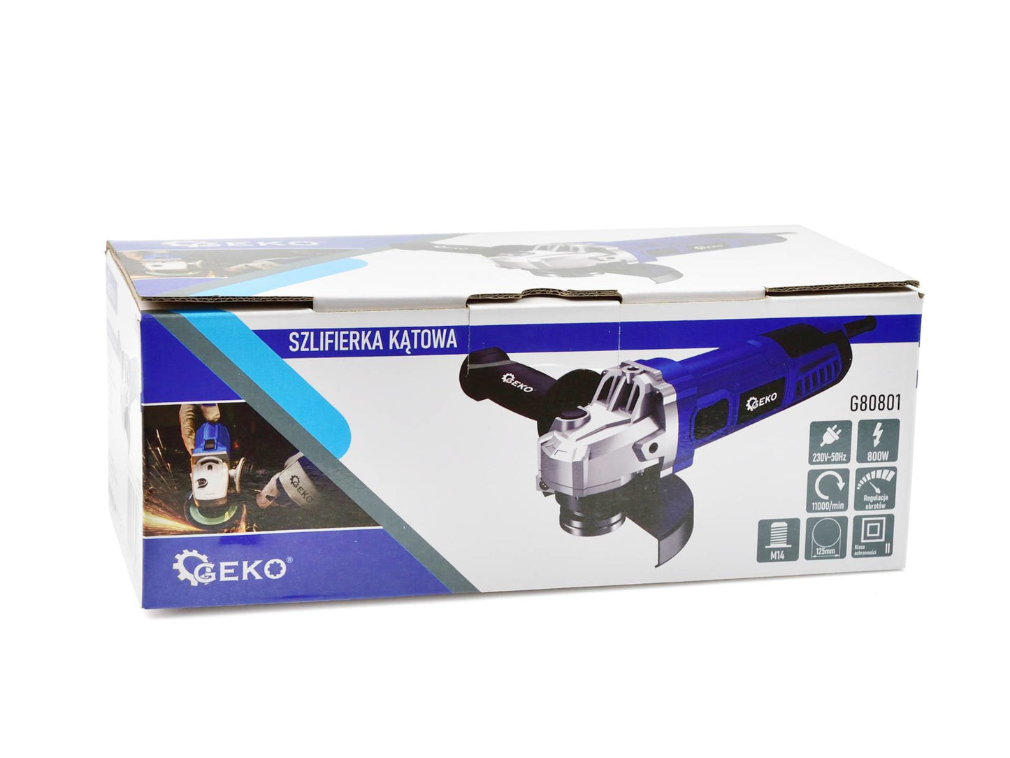 Polizor unghiular, 125 mm, 800 W, turatie reglabila, Geko G80801