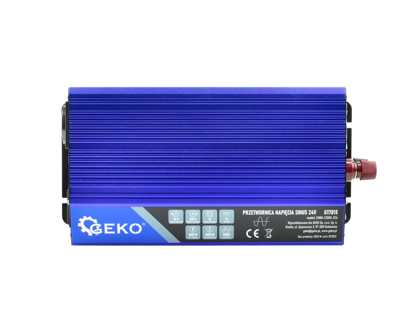Convertor de tensiune, 24 V / 230 V, 1000 / 2000 W, Geko G17015