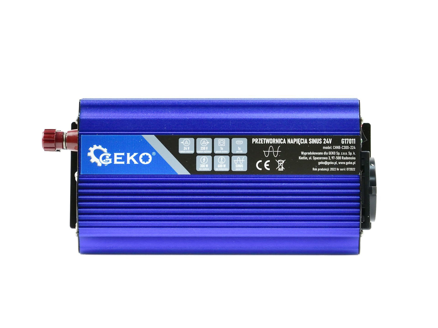 Convertor de tensiune, 24 V / 230 V, 300 W / 600 W, Geko G17011