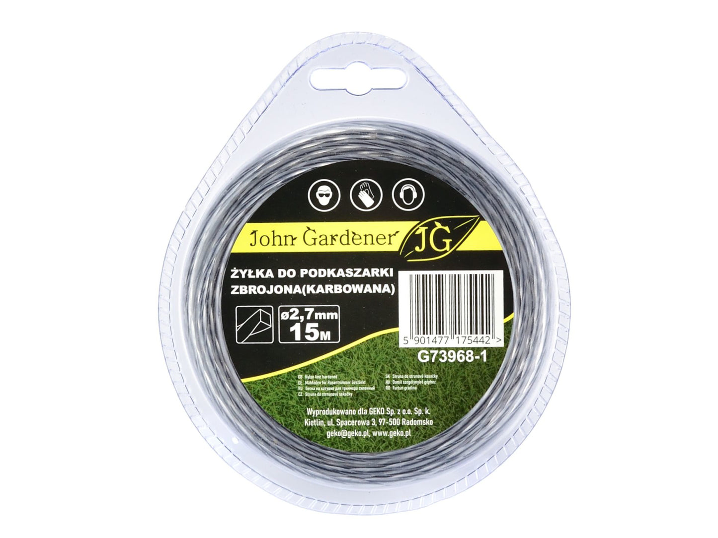 Fir trimmer intarit patrat, 2.7 mm x 15 m, John Gardener G73968-1