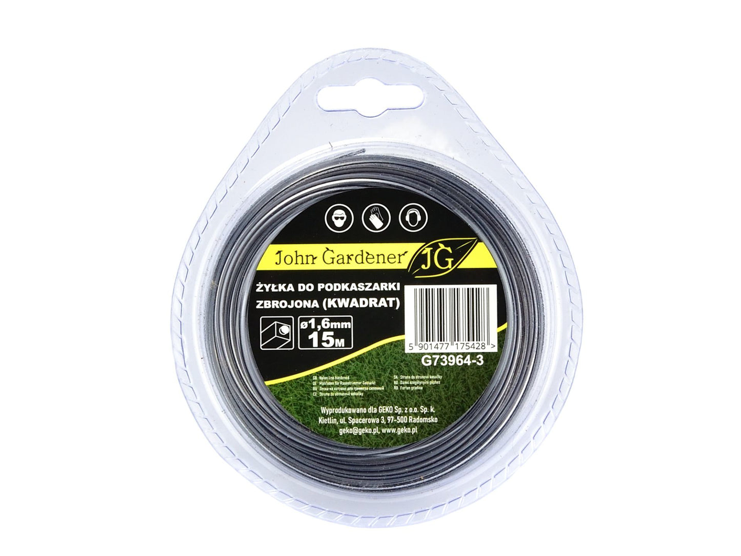 Fir trimmer intarit patrat, 1.6 mm x 15 m, John Gardener G73964-3