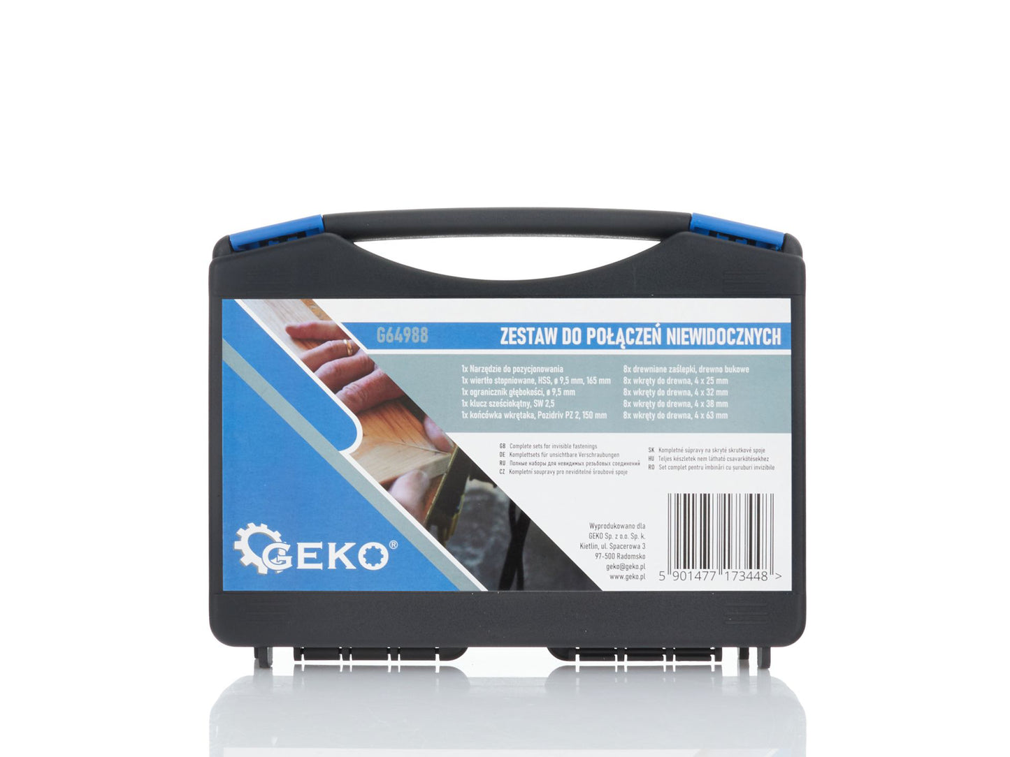 Set sablon pentru gaurire, 45 elemente, Geko G64988