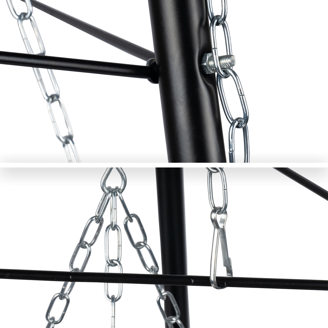 Trepied cu vatra suspendata pentru gratar de gradina TripleBBQ GM10000, 155 cm, MalTec 109992