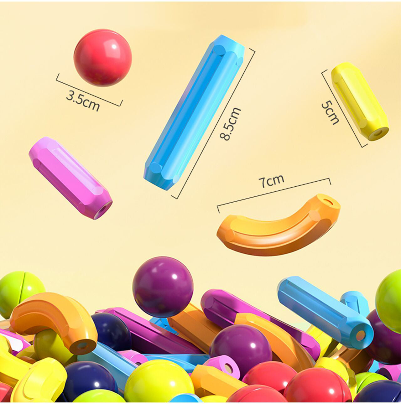 Set blocuri magnetice, 66 elemente, MalPlay 109435