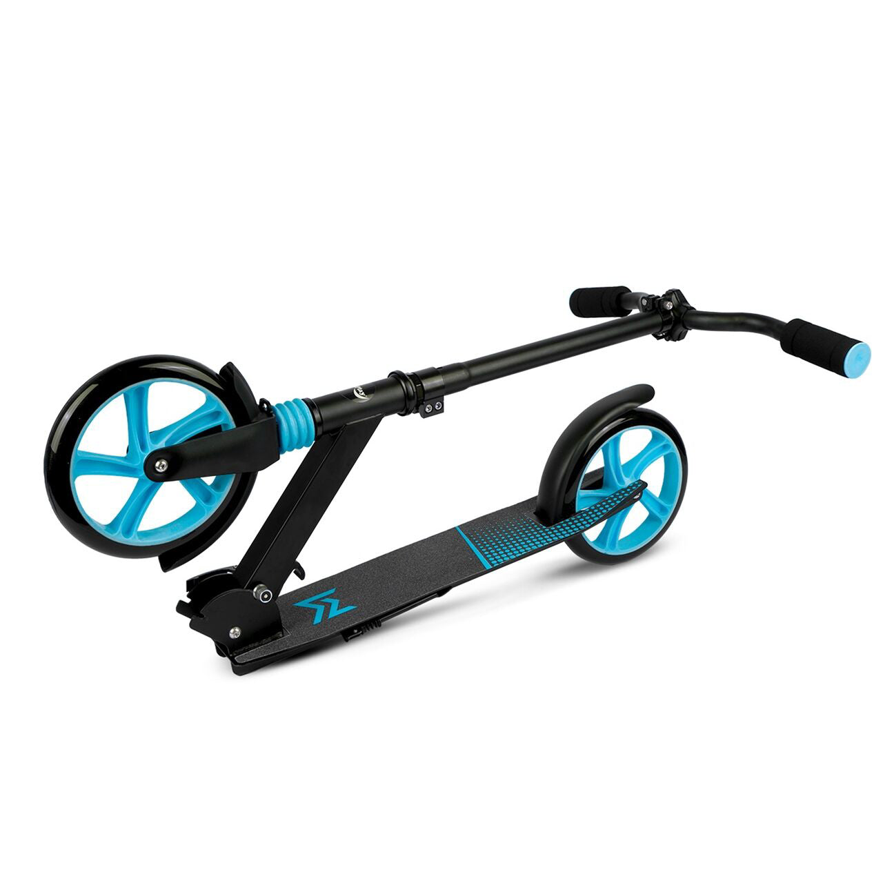 Trotineta pliabila cu amortizor, Negru / Albastru, 100 kg, MalPlay 110060